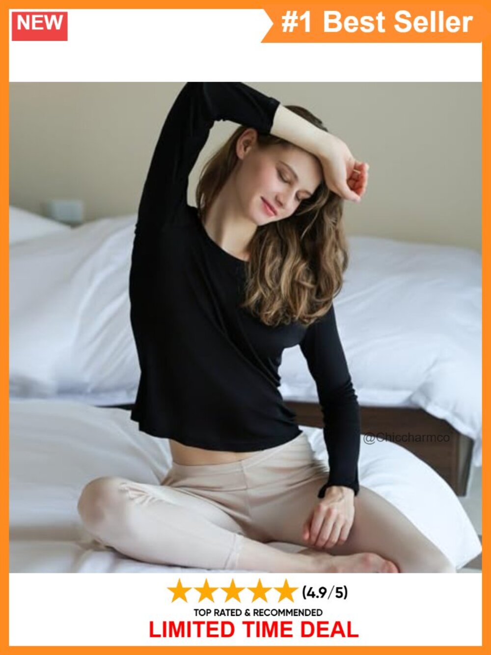 Womens Silk Thermal Underwear Top Soft Long Sleeve Scoop Neck Base Layer - Picture 4 of 6